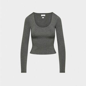 Aritzia Charcoal Contour Long Sleeve Top